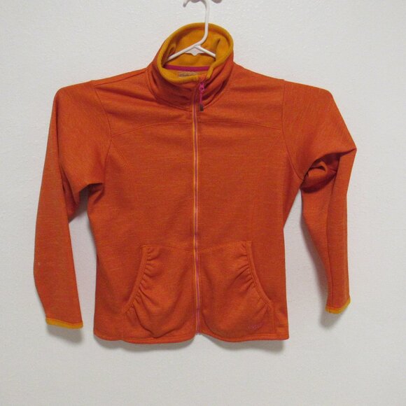 Cabela's Full Zip Sweater Fleece Lined Jacket Outdoor Orange Women's size XL - Picture 2 of 7